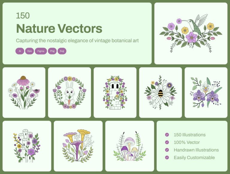 Vintage Nature Illustration Bundle