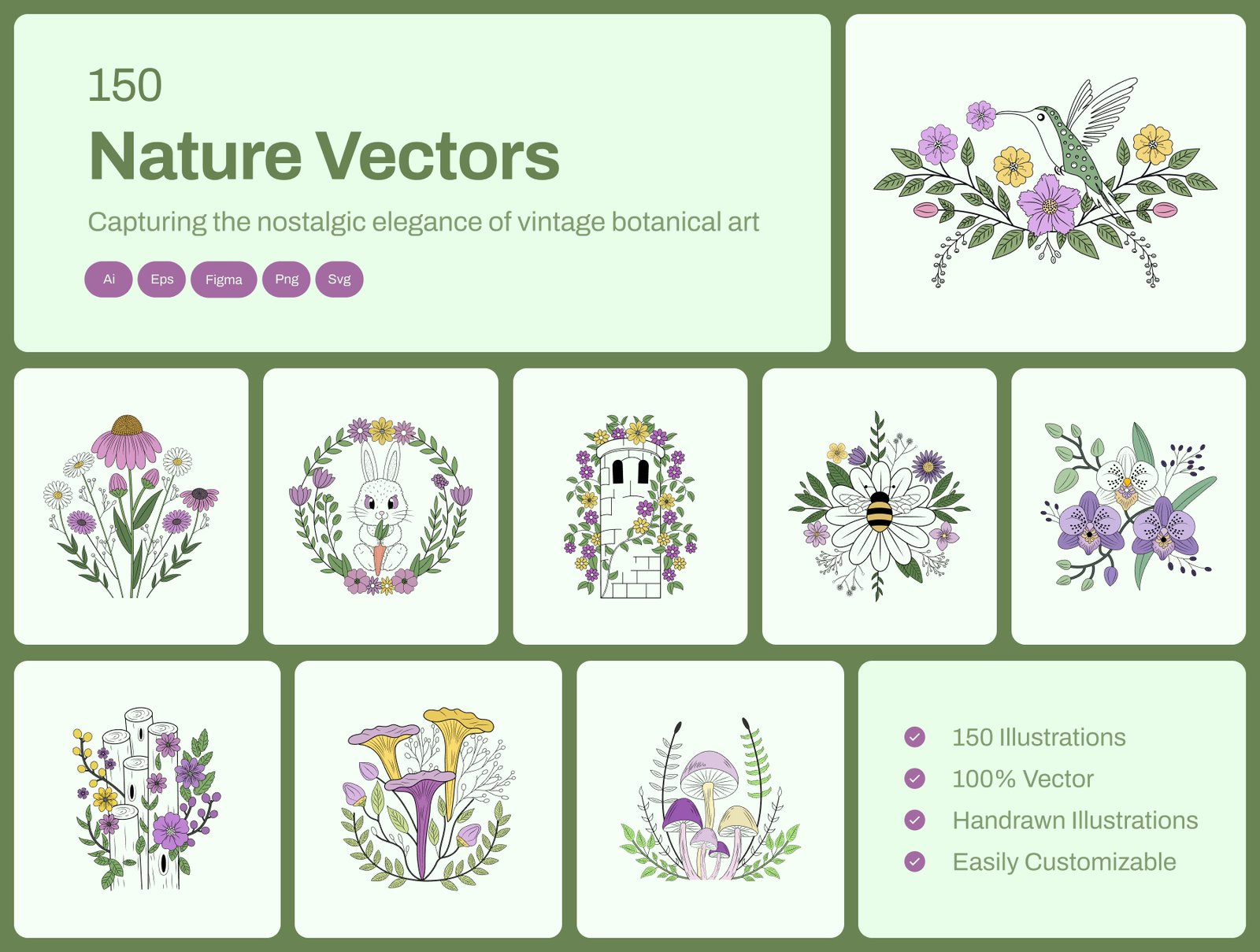Vintage Nature Illustration Bundle