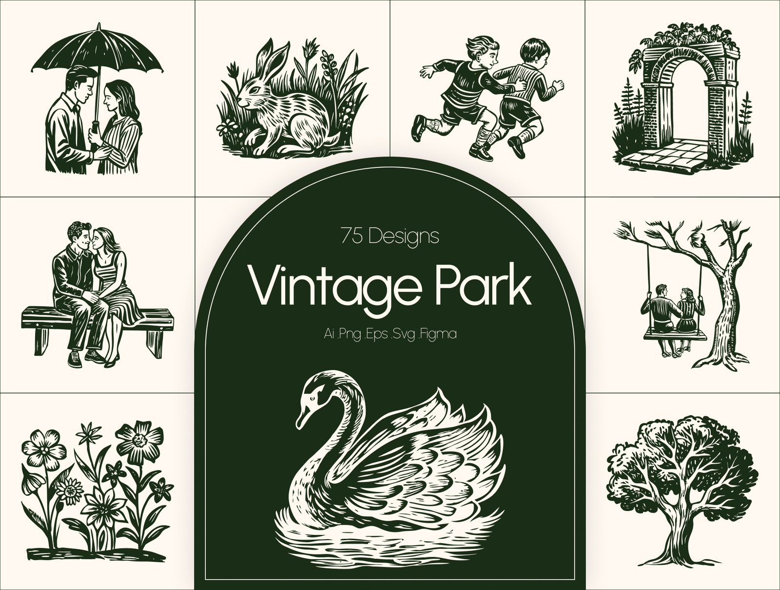 Vintage Park Illustration Collection Add a nostalgic outdoor feel to your creative projects with the Vintage Park Illustration Set, featuring classic nature scenes and timeless vector artwork. Retro Nature & Outdoor Graphics This collection includes vintage-inspired illustrations of parks, landscapes, trees, and outdoor environments. These visuals are perfect for branding, posters, travel designs, websites, social media, and creative presentations. Editable Vector Design Assets The illustrations are created in a flexible vector format. You can easily resize elements, customize colors, and adjust designs to match your creative style and project requirements. Perfect for Creative Projects Use these illustrations for: Travel branding Poster artwork Nature blogs Website visuals Social media content Print designs Key Features Vintage park illustration style Classic outdoor scene designs Editable and scalable vector graphics Nostalgic nature-inspired artwork Suitable for digital and print projects Create beautiful visuals with this illustration collection and bring a classic, peaceful, and artistic outdoor atmosphere to your designs.