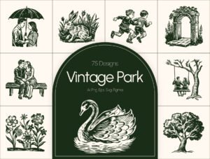 Vintage Park Illustration Set