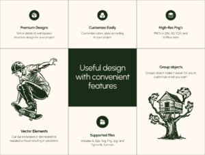 Vintage Park Illustration Set