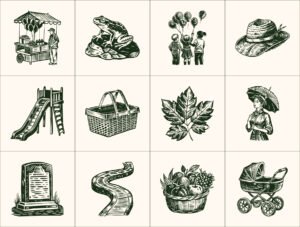 Vintage Park Illustration Set