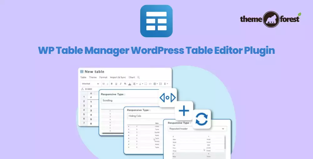 WP Table Manager WordPress Table Editor Plugin 4.2.3 – Responsive Table Builder