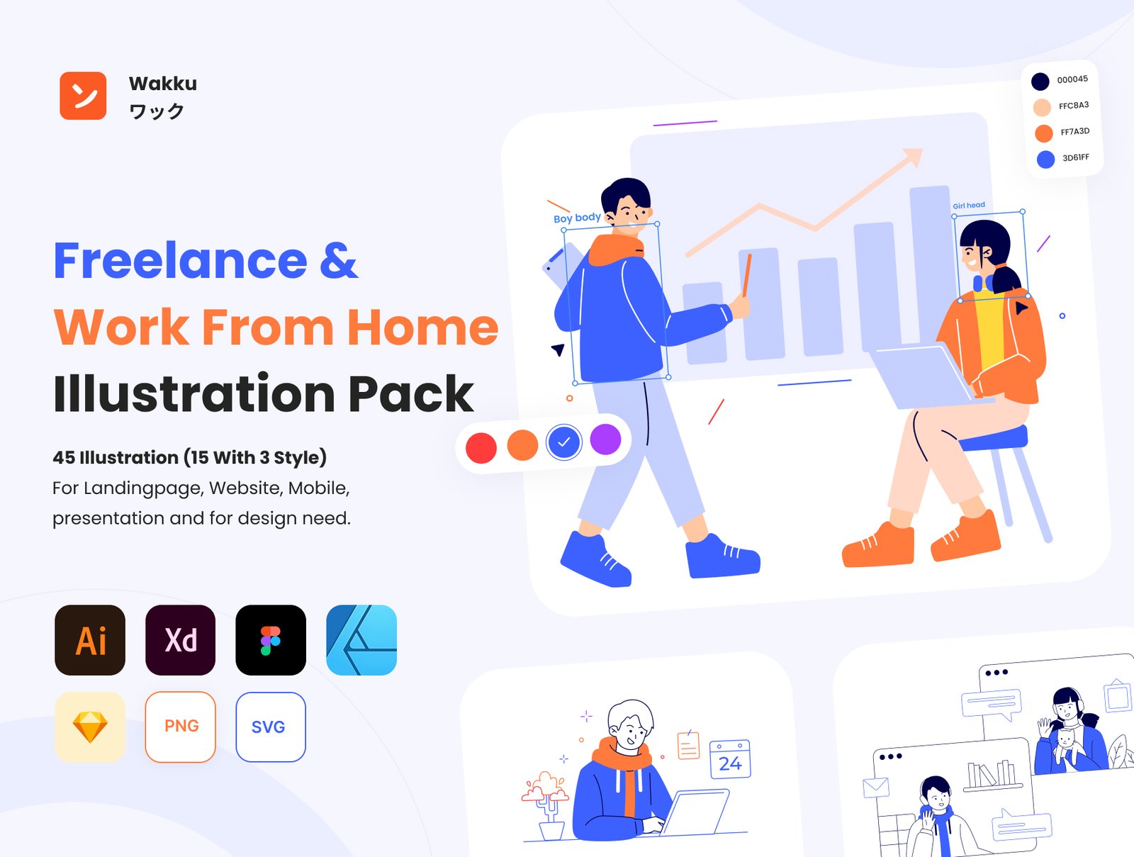 Wakku - Freelance & Work From Home Illustrationn Wakku - Freelance & Work From Home Illustration