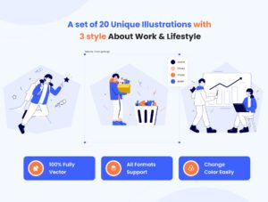 Wakku v2- Work Activities & Daily Life Illustration Pack
