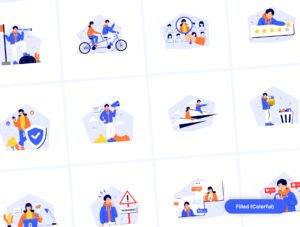 Wakku v2- Work Activities & Daily Life Illustration Pack