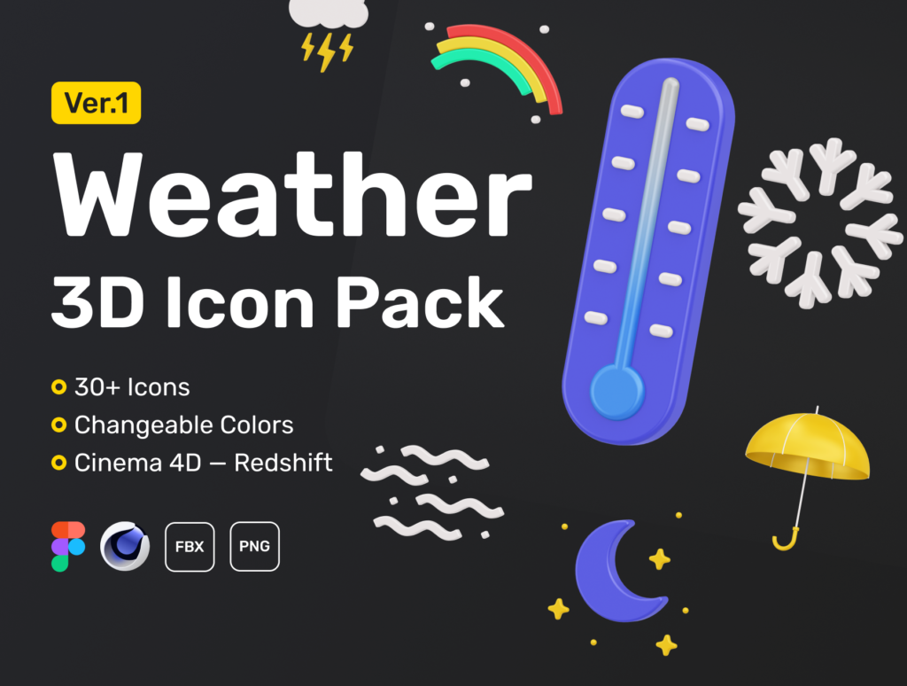 Weather 3D Icon Set