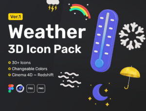 Weather 3D Icon Set