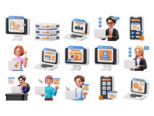 Web Development 3D Illustration