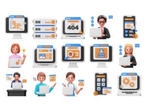Web Development 3D Illustration