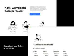 Woman Club Notion Illustrations
