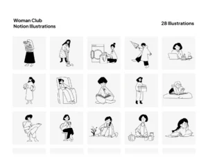 Woman Club Notion Illustrations