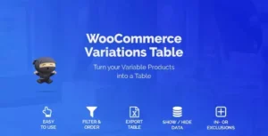WooCommerce Variations Table 1.3.13 – Smart Product Variation Display