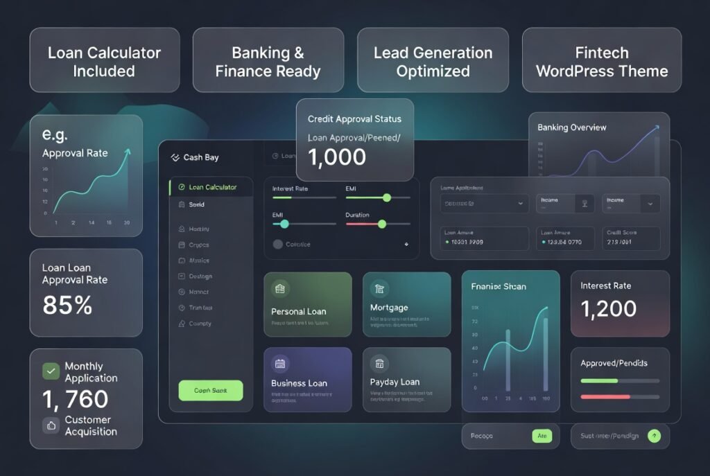 Cash Bay Banking & Payday Loan WordPress Theme 1.2.6 – Finance & Loan Calculator Website Builder