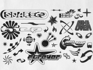 Y2K 240 SHAPES BADGES & GRAPHIC STYLES