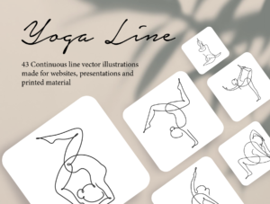 Yoga Continuous Line Illustrations