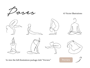 Yoga Continuous Line Illustrations