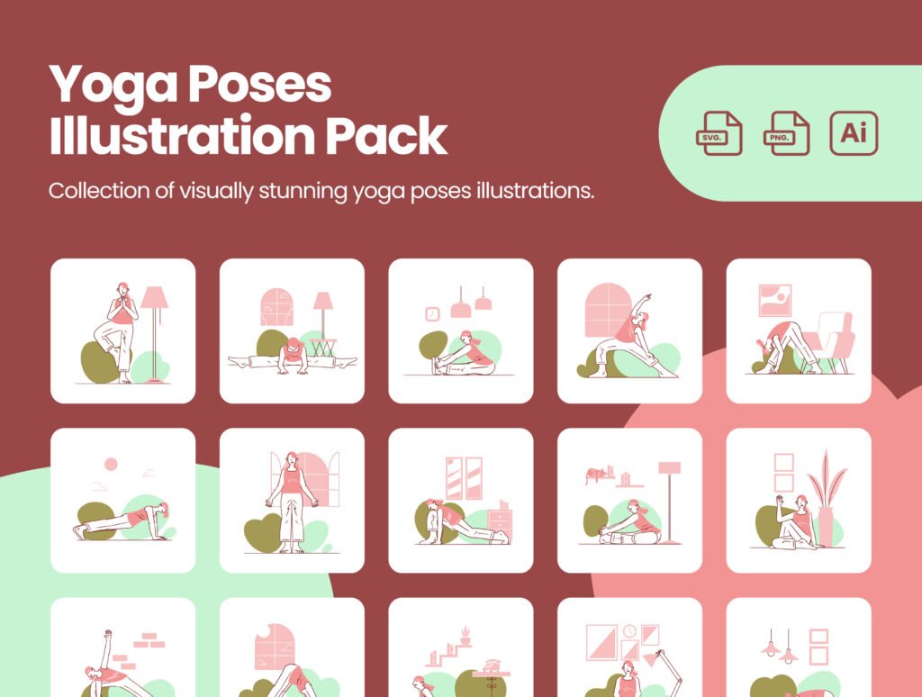 Yoga Poses Illustration Pack