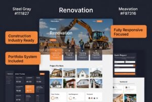 Renovation Construction Company WordPress Theme 4.6.2 – Contractor & Building Services Website Builder