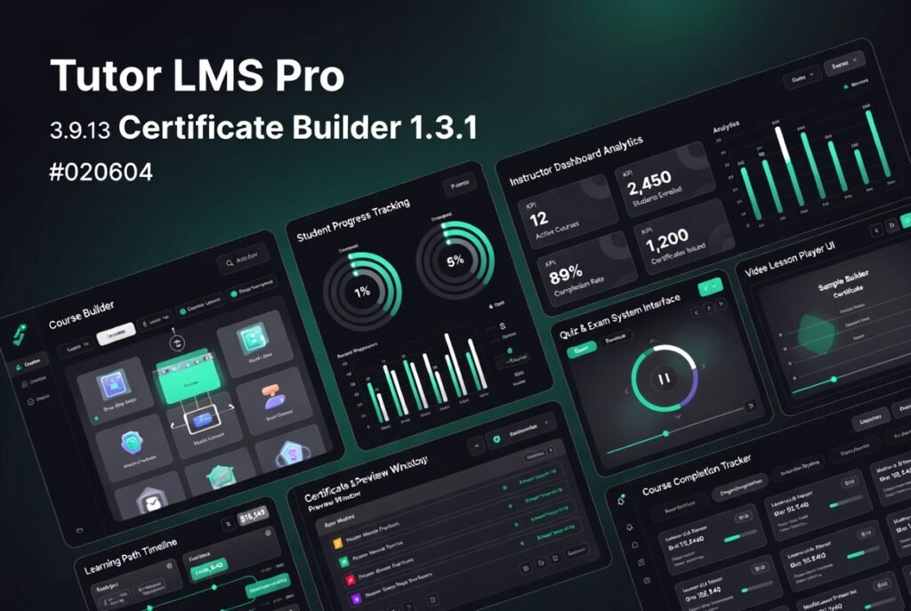 👉 Tutor LMS Pro 3.9.13 + Certificate Builder 1.3.1 – Complete WordPress LMS & eLearning Plugin