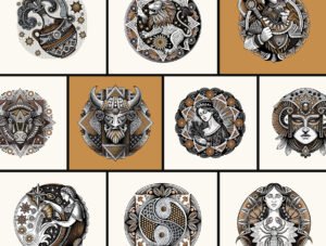 Zodiac Signs Illustration Set