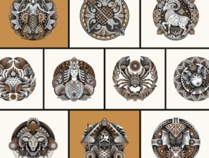 Zodiac Signs Illustration Set
