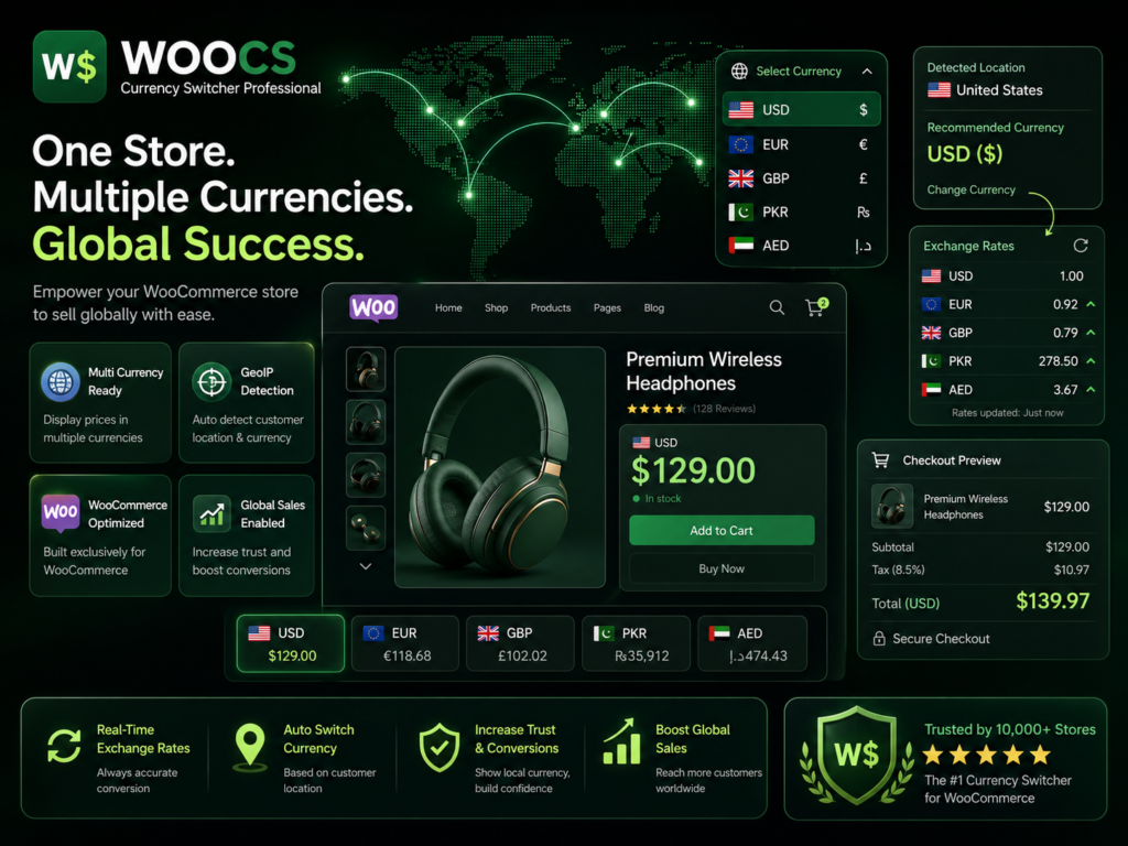 WOOCS WooCommerce Currency Switcher Professional – Multi Currency & GeoIP Plugin