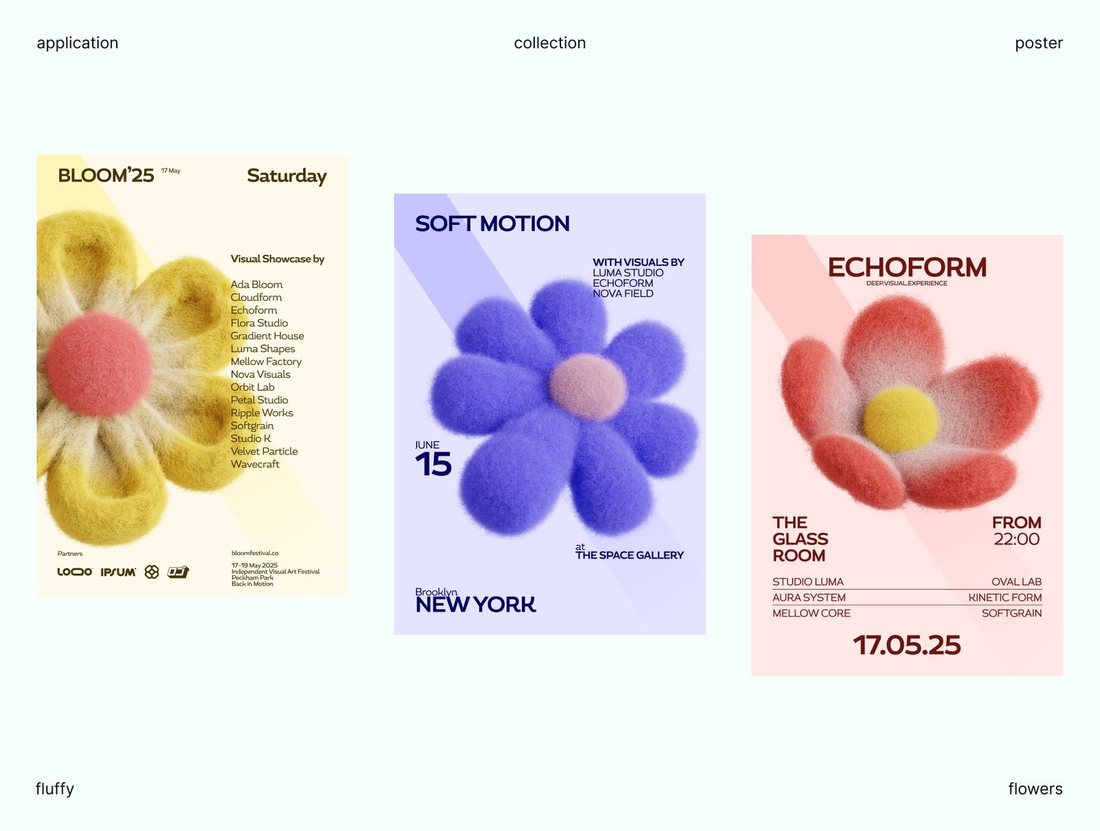 Fluffy Flowers – 50 Soft 3D PNG Elements Pack