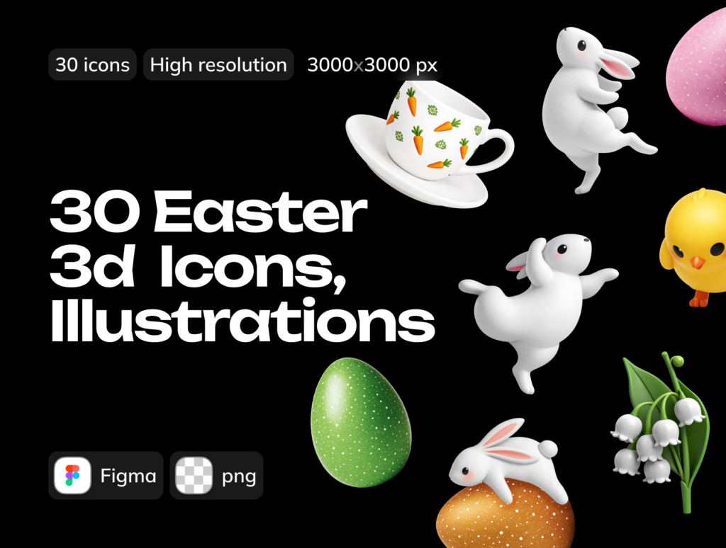Easter 3D Icons & Illustrations – Premium Holiday Assets