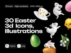 Easter 3D Icons & Illustrations – Premium Holiday Assets