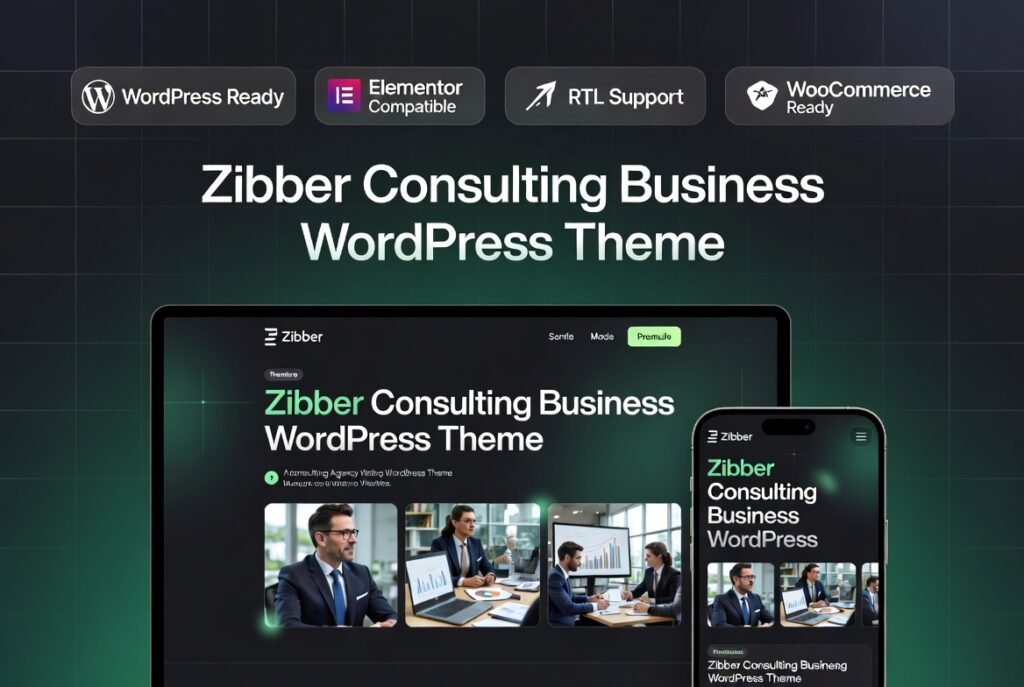 Zibber Consulting Business WordPress Theme for Elementor & RTL Websites