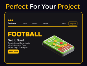 3D Football Icon – Premium Realistic Soccer Ball Asset
