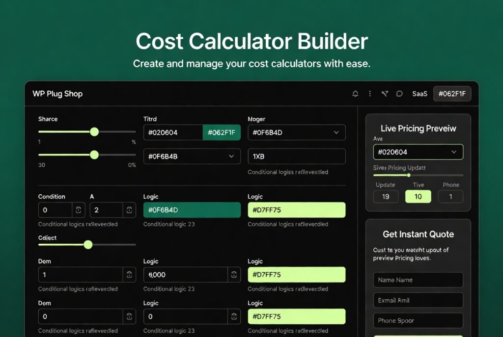 Cost Calculator WordPress Plugin – Dynamic Pricing & Instant Quote Generator