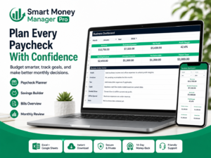 Smart Money Manager Pro – Personal & Business Finance Dashboard for Excel & Google Sheets