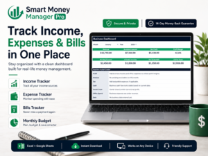 Smart Money Manager Pro – Personal & Business Finance Dashboard for Excel & Google Sheets
