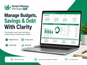 Smart Money Manager Pro – Personal & Business Finance Dashboard for Excel & Google Sheets