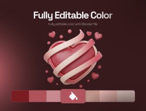 Valentine's 3D Icon Set – Premium Romantic Assets