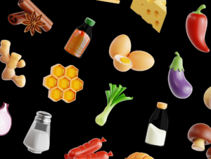 D Ingredient Icon Set – Realistic Food & Recipe 3D Icons