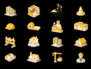 3D Construction Icon Set – Premium Building & Engineering 3D Icons