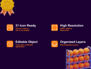 Basketball 3D Icons Pack – Premium Sports UI Assets