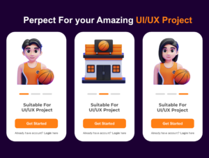 Basketball 3D Icons Pack – Premium Sports UI Assets