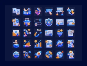 Business Marketing 3D Icons Pack – Premium 3D Assets for UI/UX, SaaS & Startup Design