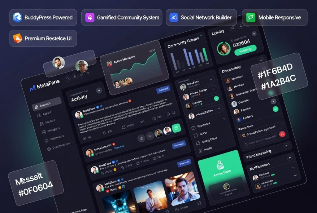 MetaFans BuddyPress Social Network WordPress Theme 3.4 – Community, Membership & Social Platform Builder