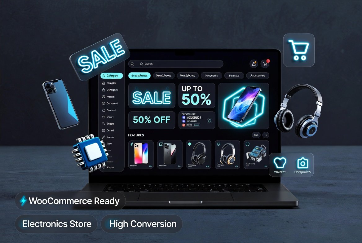 Hitek – Electronics WooCommerce WordPress Theme (Tech Store, Gadget Shop & eCommerce Ready)