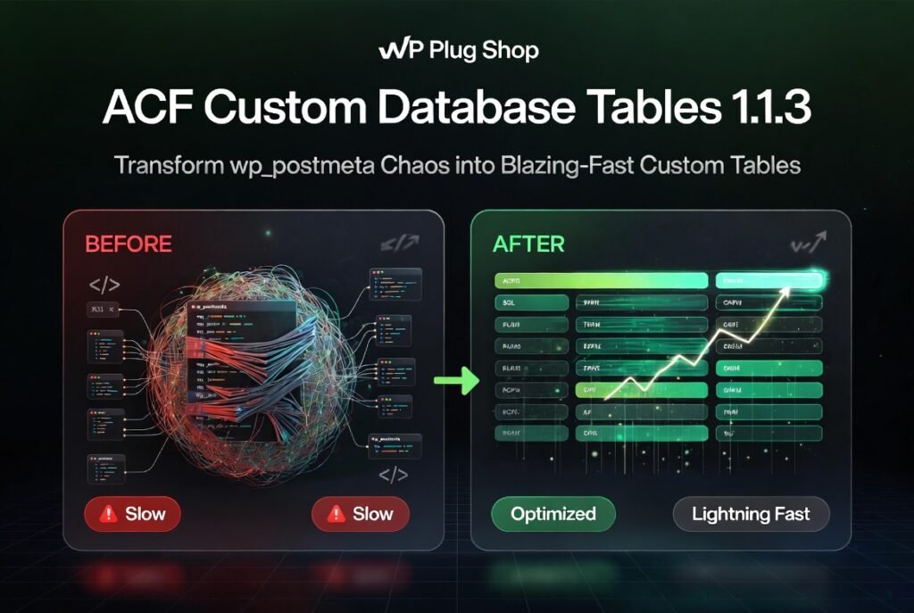 ⭐ ACF Custom Database Tables 1.1.3 – WordPress Performance & Database Optimization Plugin