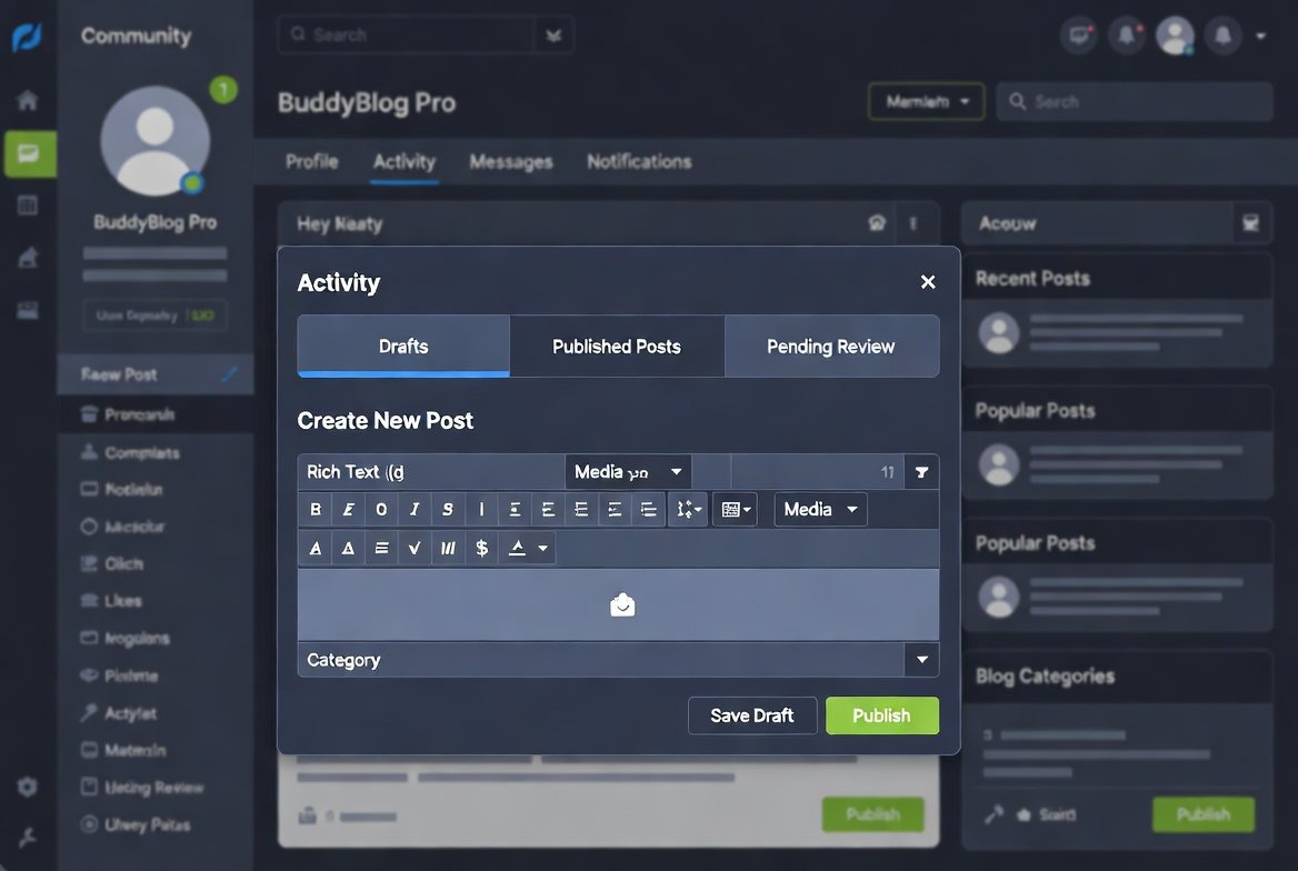 uUeOZ BuddyBlog Pro – Front-End User Posting Plugin for BuddyPress & BuddyBoss Communities