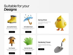 Happy Spring 3D Icon Set – Premium Seasonal Assets