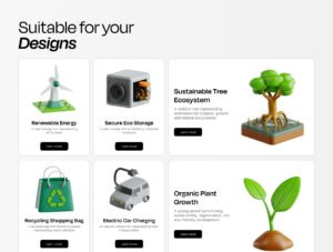 Save Earth 3D Icon Set – Premium Eco Assets