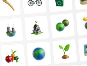 Save Earth 3D Icon Set – Premium Eco Assets