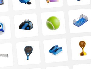 Padel 3D Icon Set – Premium Sports Assets